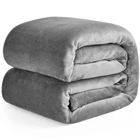 1 x RAW Customer Returns EHEYCIGA cuddly blanket fluffy grey, soft warm fleece blanket 220x240 as a blanket sofa, living blanket or couch blanket throw - RRP €21.34