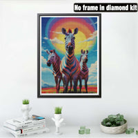 1 x Brand New Reofrey Diamond Painting Accessories Zebra Full Set, Painting Diamond Painting Pictures Animal Crystal Embroidery Cross Stitch Home Bedroom Office Wall Decoration 30x40cm - RRP €20.4