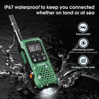 1 x RAW Customer Returns GOCOM G9 Walkie Talkie Rechargeable, Waterproof IP67 Float, LED Flashlight, CTCSS DCS VOX, Walkie Talkie Headset, PMR 446, 16 Channels License Free - RRP €64.27