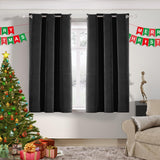 1 x RAW Customer Returns Ystyle Velvet Curtains for Interiors 2 Pieces, 100 Blackout Curtains, 140 145cm, Cold and Hot Thermal Insulating Curtain, Living Room Bedroom Curtains, Sound Absorbing Curtains with Rings, Black - RRP €29.99