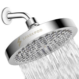 1 x RAW Customer Returns SparkPod Fixed Shower Head - High Pressure Rain - Luxury Modern Chrome Look - Easy Tool Free Installation - The Perfect Adjustable Replacement Chrome, 15cm Round  - RRP €49.95