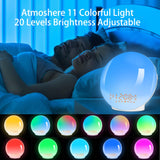 1 x RAW Customer Returns ARTINABS Bedside Alarm Clock Lamp with FM Radio, Wake up Light with Simulation of Sunrise and Sunset, 8 Alarm Sounds, 20 Brightness Levels and 7 Colors Night Light Alarm Clock for Children - RRP €34.66