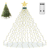 1 x RAW Customer Returns aneeway 410 LEDs fairy lights Christmas tree with stars Christmas lights Christmas net of lights with remote control 2m fir tree light Christmas tree with ring for indoor and outdoor use warm white - RRP €47.99