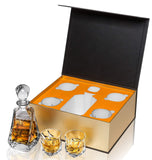 1 x RAW Customer Returns KANARS Whiskey Decanter and Glasses, 650 ml Whiskey Decanter with 4 Glasses 210 ml for Scotch, Martini, Cognac, Bourbon, Cocktail, Exquisite Gift Box, 5-Piece Set - RRP €59.99