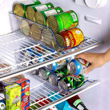 1 x RAW Customer Returns KICHLY Fridge Can Organizer Pack of 4 - Stackable and Save Space - Soda Can Dispenser for Pantry, Fridge, Freezer Laundry Room Clear  - RRP €17.0