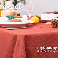 4 x RAW Customer Returns BAZIOE Linen Look Tablecloth Red Washable Tablecloth Linen Rectangular Table Linen Polyester Fabric For Indoor, Outdoor, Garden, Restaurant, Various Parties and Weddings - RRP €79.44