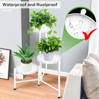 2 x RAW Customer Returns JOENCOST Metal Plant Stand Flower Shelf Plant Shelf 115 cm High Rustproof Flower Stand Flower Bench Flower Stairs Plant Stairs Stand Shelf for Indoor Outdoor Garden Balcony Decoration 3 Tier, White  - RRP €68.54