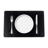 1 x RAW Customer Returns Lederfabrik Garnier placemats and coasters set of 4, washable, genuine recycled leather, table set placemat, stable and non-slip leather look 45 x 30cm Sustainable Made in Germany black  - RRP €30.05