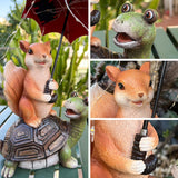 1 x RAW Customer Returns lifemet Solar Animals Statue Garden Decoration Outdoor - Solar Lights Garden Figures Turtle Squirrel Garden Statues Balcony Terrace Decoration, Birthday Gift for Women Mom Grandma Girlfriend - RRP €29.99