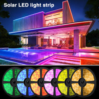 1 x RAW Customer Returns Solar LED Strip Outdoor, 10m SMD 5050 LED Lights Solar Powered RGB Color Changing LED Strip, IP67 Waterproof Decorative Fairy Lights for Yard Trees Garden - RRP €42.35