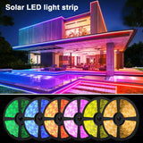 1 x RAW Customer Returns Lumtang Solar Outdoor LED Strip, RGB LED Strip 5 m, Solar Powered RGB Color Changing Solar Fairy Lights with 8 Lighting Modes, Party, Garden, Swimming Pool, Warehouse, Outdoor Decoration. - RRP €28.22