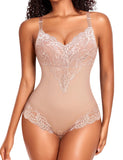 1 x RAW Customer Returns YARRCO Body Shaper Women s Tummy Control Shapewear Lace Shaping Bodysuits Figure-shaping Underwear Corset Body Shaper Briefs Beige, XL  - RRP €33.26