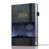 24 x Brand New TDOLISSTE - Calendar 2024 appointment planner, A5 agenda book calendar 366-page daily plan and 24-page monthly plan, pen loop and inner pocket, hardcover cover faux leather - RRP €313.68