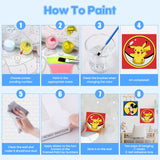 7 x Brand New GHHKUD Painting by Numbers for Children and Adults, 4 Pieces Cartoon Painting by Numbers for Children Ages 5-6-7-9-10, Painting by Numbers with Brushes Acrylic Pigment, Gift for Girls and Boys, 20x20cm - RRP €142.8