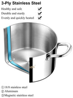 1 x Brand New VENTION cooking pot 22 cm, 3.5 litre cooking pot induction, soup pot with lid 3-layer stainless steel  - RRP €45.98