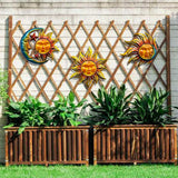 1 x RAW Customer Returns J-Fly Sun Metal Wall Art Decor Outdoor,Sun Moon Star,Metal Glass Hanging Wall Decoration for Living Room Bedroom Bathroom Garden Patio Porch Fence Balcony,3 Pieces, 23 cm - RRP €24.19