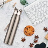 1 x RAW Customer Returns Cute Cat Shape Stainless Steel Insulated Water Bottle for Women and Kids Golden  - RRP €20.16