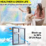 1 x RAW Customer Returns Window film opaque self-adhesive 60 x 200 cm, Spurtar 3D window film colorful window film sun protection anti UV, rainbow film window privacy glass film static adhesive without adhesive - RRP €17.6