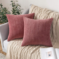 1 x RAW Customer Returns MIULEE Set of 2 Cushion Covers Corduroy Cushion Cover Decorative Pillowcase Sofa Cushion Couch Cushion Throw Pillow Decorative Pillowcase Decorative Cushion Cover with Hidden Zipper 45 x 45 cm Jam - RRP €18.14