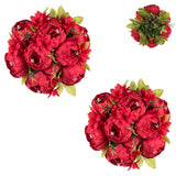 1 x Brand New BLOSMON artificial flowers bouquet flower balls table decoration wedding decoration 2 pieces red artificial peony flower for wedding table decoration flower arrangement artificial for living room party decoration - RRP €26.98