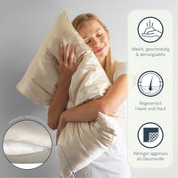 1 x RAW Customer Returns Silk Pillowcase - 50x75 cm - 100 Natural Silk - 19 Momme - Pillowcase with Benefits for Hair and Skin - Anti-wrinkle Anti-mite - Ivory - RRP €27.99