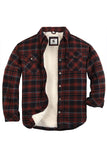 1 x RAW Customer Returns Coevals Club Men s Flannel Jacket Flannel Jacket Long Sleeve Plaid Casual Lined Sherpa Warm for Men 6 Russet Brown Black M - RRP €27.6