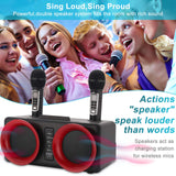 1 x RAW Customer Returns ALPOWL Karaoke Machine for Kids and Adults, Portable Bluetooth Speaker PA System with 2 UHF Wireless Microphones for Home Party, Wedding, Church, Picnic, Outdoor Indoor Black  - RRP €79.99