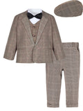 1 x RAW Customer Returns mintgreen Baby Boy Formal Wedding Suits Christening Tuxedo Blazer Outfit 5PCS Set, Khaki Plaid, 2-3 Years, 100 - RRP €52.9