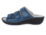 1 x RAW Customer Returns J rgen Hirsch women s mules Comfort 02, with 3 velcro fasteners and ergonomic footbed, in 2 colours blue, numeric 41  - RRP €70.39