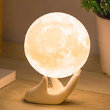 1 x RAW Customer Returns Mydethun Mother s Day Gift Moon Lamp 3D Moonlight 15cm with Wooden Stand Touch Control and USB Rechargeable White Yellow Gifts for Women Girls Mother Home Decoration - RRP €26.34