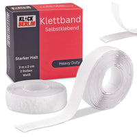 2 x RAW Customer Returns Klick Berlin Velcro tape self-adhesive white 3 meters x 2 cm Extra Strong Velcro sticks to many surfaces 20mm - RRP €16.04