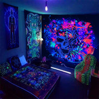 6 x Brand New Arsey Blacklight Tapestry Pillars of Creation UV Reactive Wall Cloths Universe Space Starry Sky Nature Landscape Wall Cloth XXL for Home Decoration, Large 230x180cm - RRP €173.1