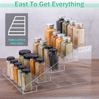 1 x Brand New sourcing map 5 Tier Spice Rack Organizer Acrylic Spice Drawer Organizer Spice Jar Rack for Kitchen Countertop Cabinet Pantry Clear - RRP €35.49