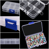 1 x RAW Customer Returns Belle Vous Set of 10 8 Compartments Clear Plastic Sorting Boxes for Small Parts with Adjustable Dividers - 10.5 x 6.5 cm - Box for Sewing Accessories, Screws, Perler Beads, Beads Jewellery - RRP €14.87