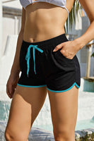 1 x RAW Customer Returns Fanient Women s Swim Trunks Black Blue Beach Shorts Swimming Trunks Quick Dry Board Shorts Casual Sportswear Girls Yoga Hawaiian Shorts - RRP €20.39