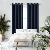 1 x RAW Customer Returns Deconovo opaque curtain with cold protection, opaque cold protection curtain, opaque, 214x132cm height x width , dark blue, set of 2 - RRP €28.52