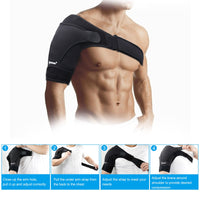 1 x RAW Customer Returns ipow Lightweight Neoprene Band Support Brace and Adjustable Closures for Protection Suitable for Left or Right Shoulder, L - RRP €16.39