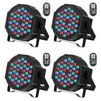 1 x RAW Customer Returns GdjRttk 4PCS RGB LED Par Spotlights, 72W Stage Light with Remote Control and DMX 7CH, 36 LED Par Spotlights with 7 Lighting Modes for Disco Parties Bar Halloween Christmas - RRP €92.99