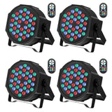 1 x RAW Customer Returns GdjRttk 4PCS RGB LED Par Spotlights, 72W Stage Light with Remote Control and DMX 7CH, 36 LED Par Spotlights with 7 Lighting Modes for Disco Parties Bar Halloween Christmas - RRP €94.99