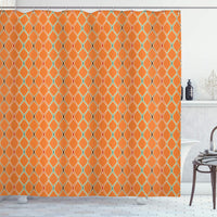 1 x RAW Customer Returns ABAKUHAUS Orange Shower Curtain, Trippy Inspired, Textile Fabric Bathroom Decoration Set with Hooks, 70 x 79 , Orange - RRP €25.16