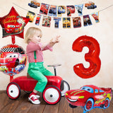 12 x Brand New VAVICRAP Pack of 52 Cars Balloons Birthday 3 Birthday Balloon Birthday Children Happy Birthday Banner Cupcake Toppers Cars Birthday Decoration Set for Birthday Parties Themes - RRP €96.6