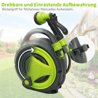 1 x RAW Customer Returns Diivoo Hose Reel Gardens, Compact and Portable Hose Reel 10M with Multifunctional Spray Nozzle, Effortless Rolling Up, Mini Hose Reel Set for Garden and Patio, Balconies, Camping - RRP €36.3