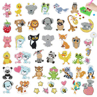 1 x Brand New FRIUSATE 47 Pieces 5D Diamond Painting For Children, Diamond Painting For Children, DIY Diamond Painting Animals, Mosaic DIY Diamond Sticker Set For Children, Adults, Beginners - RRP €20.4