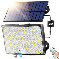 1 x RAW Customer Returns Solar LED Outdoor Spotlight, 268LED 5Modes 7M Outdoor LED Floodlight with Solar Panel, Remote Control Outdoor Solar LED Light, IP65 Outdoor LED Solar Spotlights Solar Lights Outdoor Garage Garden - RRP €16.3