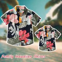 1 x RAW Customer Returns Winmany Hawaiian Shirts Family Father and Son Matching Tropical Beach Clothing Floral Leaves Print Tops, Red, M - RRP €19.95