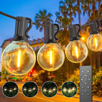 1 x RAW Customer Returns Toipwen Dimmable Outdoor String Lights, 45.7M Outdoor Guinguette String Lights with Remote Control, 75 2 Bulbs, IP45 Waterproof, 2700K Warm White for Patio, Balcony, Camping, Parties - RRP €79.99