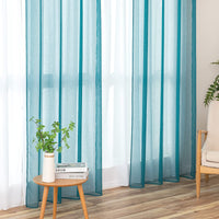 1 x RAW Customer Returns MIULEE Voile with Eyelets Curtain Sheer Transparent Made of Voile Polyester Eyelet Curtain Transparent Living Room Airy Decorative Curtain for Bedroom Set of 2 140 X 260 cm W x H , Grommet Top Blue - RRP €31.46