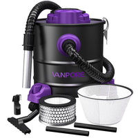 1 x RAW Customer Returns VANPORE ash vacuum cleaner, chimney vacuum cleaner, dry vacuum cleaner 1200W suction power, blowing function, 20L collection container, metal suction hose, suction pipe, dual filter system, ash vacuum cleaner - RRP €90.74