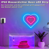 1 x RAW Customer Returns TENDIST IP68 RGB Neon LED Strip Outdoor, Waterproof WiFi Flexible Neon LED Strips Compatible with Alexa, 24V DIY Music Synchronized Silicone Neon Lights for Bedroom, Patio RGB, IP68-5M  - RRP €41.93