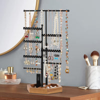 1 x Brand New QILICZ jewelry stand, earring stand, chain stand, 8 tier height-adjustable jewelry tree, watch stand, earring holder, jewelry holder, hexagon jewelry storage for necklaces, earrings, bracelets - RRP €29.75